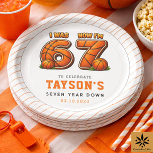 I Was 6, Now I’m 7 Basketball – All-Star Birthday Paper Plate