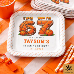 I Was 6, Now I’m 7 Basketball – All-Star Party Paper Plate