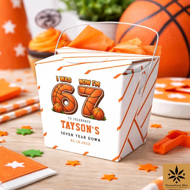 I Was 6, Now I’m 7 Basketball Birthday – All-Star Favour Box (I Was 6, Now I’m 7 Basketball – All-Star Birthday Party favor box)