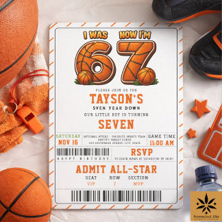 I Was 6, Now I’m 7 Basketball Birthday – All-Star Invitation