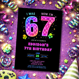 I Was 6 Now I’m 7 Birthday Invitation