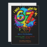 I Was 6 Now I’m 7 Colorful Paint Birthday Invitation<br><div class="desc">Make your child’s celebration unforgettable with this 6 and 7 meme birthday invitation a perfect editable invite for boys.</div>