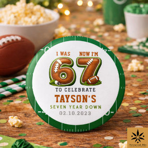 I Was 6, Now I’m 7 – Football America 7th Birthday 3 Cm Round Badge