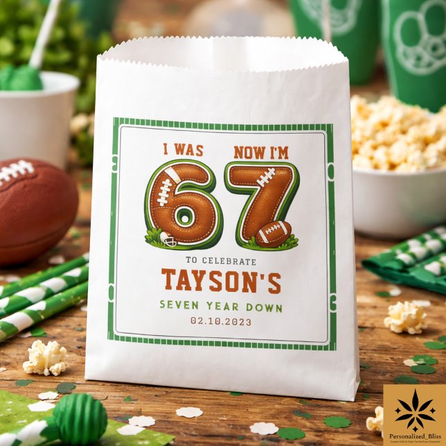 I Was 6, Now I’m 7 – Football America 7th Birthday Favour Bag (I Was 6, Now I’m 7 – Football America 7th Birthday Favor Bag
)