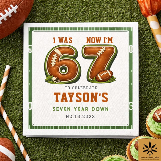 I Was 6, Now I’m 7 – Football America 7th Birthday Napkin (I Was 6, Now I’m 7 – Football America 7th Birthday Napkins
)