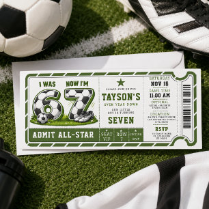 I Was 6, Now I’m 7 Soccer America 7th Birthday  Invitation