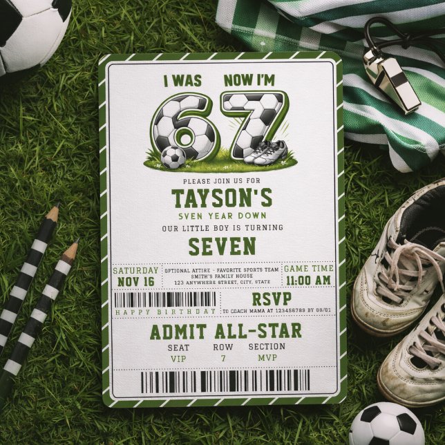 I Was 6, Now I’m 7 Soccer Birthday – All-Star Part Invitation (I Was 6, Now I’m 7 Soccer Birthday – All-Star Part)