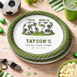 I Was 6, Now I’m 7 Soccer Birthday – All-Star Part Paper Plate