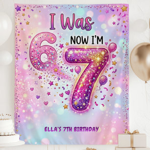 I was 6 Now I'm 7 Birthday Banner 6 7 Birthday Tapestry