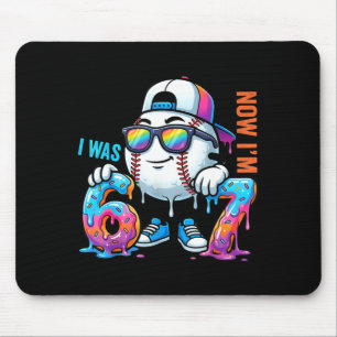 I was 6 Now Im 7 Birthday Baseball Boys Kids 67 Mouse Pad