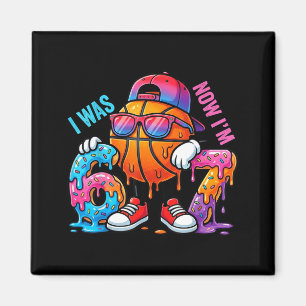 I was 6 Now Im 7 Birthday Basketball Boys Kids 67 Magnet