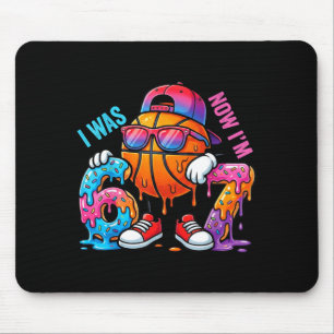 I was 6 Now Im 7 Birthday Basketball Boys Kids 67 Mouse Pad