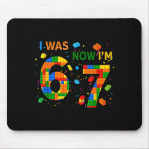 I Was 6 Now I'm 7 Building Block Funny Gift For Ki Mouse Pad