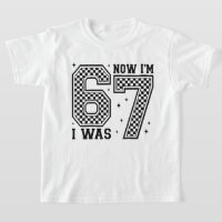 I Was 6 Now I'm 7 Checkerboard Number Birthday