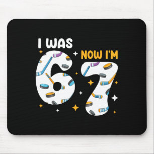 I Was 6 Now Im 7 Hockey Birthday  Mouse Pad