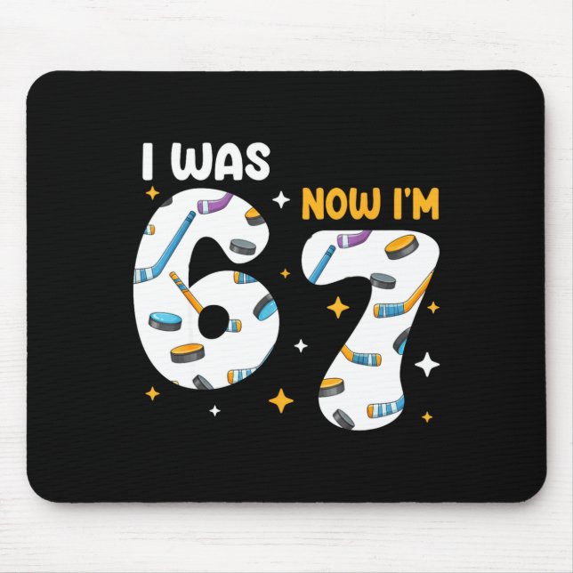 I Was 6 Now Im 7 Hockey Birthday  Mouse Pad (Front)