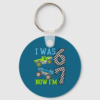 I was 6 now i'm 7 kids boys monster trucks birthda key ring
