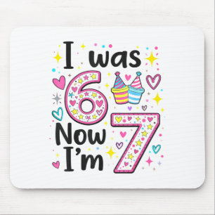 I was 6 now i'm 7 retro kids 7th birthday mouse pad