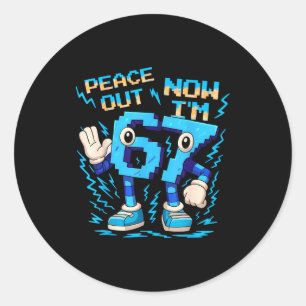 I Was 6 Now I'm 7 Six Seven Brainrot 7 Year Old Bi Classic Round Sticker