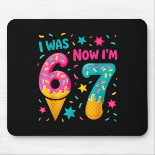 I Was 6 Now I'm 7 Six Seven Meme Ice Cream Drip Bi Mouse Pad
