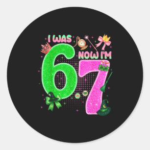 I Was 6 Now I'm 7 Year Old Birthday Witch Nk & Classic Round Sticker