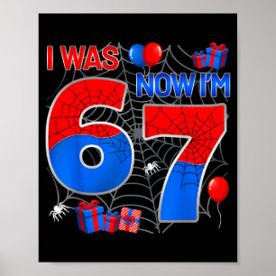 I Was 6 Now I'm 7 Year Old Boy Kids 7th Birthday S Poster