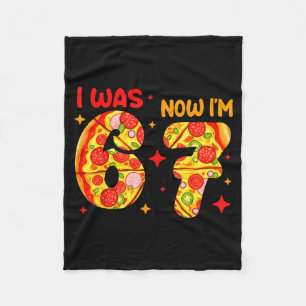 I Was 6 Now I'm 7 Zza Birthday 7 Year Old Theme Fleece Blanket