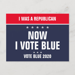 I was a Republican Now I Vote Blue 2026 Election Postcard