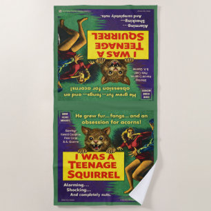 I Was a Teenage Squirrel Parody Beach Towel