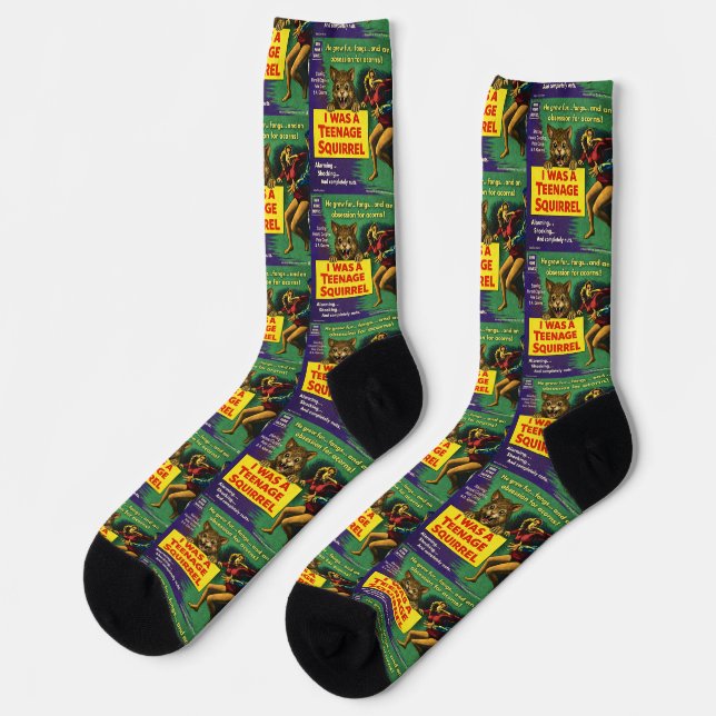 I Was a Teenage Squirrel Parody Socks (Left)