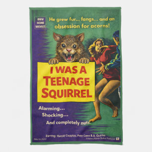 I Was a Teenage Squirrel Parody Tea Towel