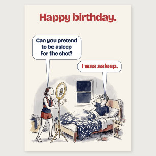 I Was Asleep Funny Runner Birthday Card for Her