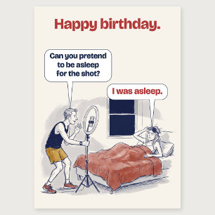 I Was Asleep Funny Runner Birthday Card for Him