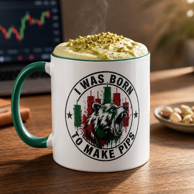 I Was Born to Make Pips Bear Trader Design Mug (Creator Uploaded)