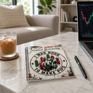 I Was Born to Make Pips Red Green Grunge Bear Notebook