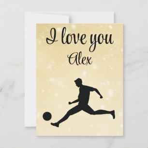 I was born to play soccer thank you card