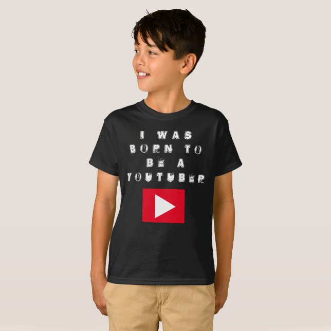 I was born to YouTube (dark) T-Shirt (Front Full)