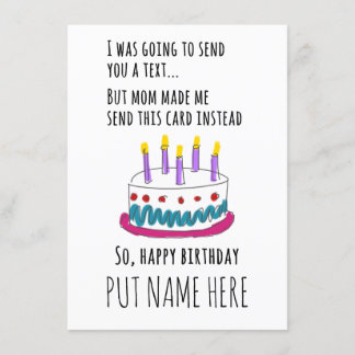 I was going to send you a text...Birthday Card