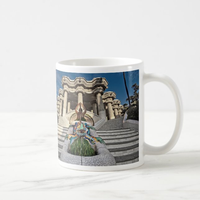 I was in Barcelona: Anoni Gaudi's Park Güell Coffee Mug (Right)