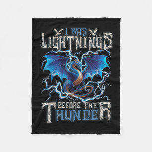 I Was Lightning Before The Thunder Fantasy Dragon Fleece Blanket