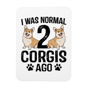 I Was Normal 2 Corgis Ago Dog Magnet