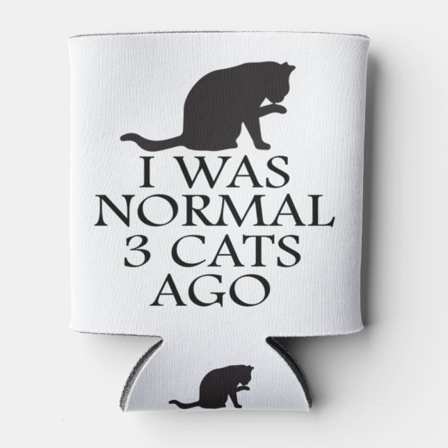 i-was-normal-3-cats-ago--funny-cat can cooler (Front)