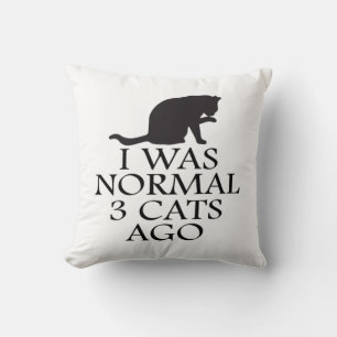i-was-normal-3-cats-ago--funny-cat cushion
