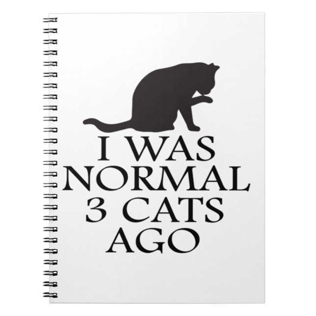 i-was-normal-3-cats-ago--funny-cat notebook (Front)