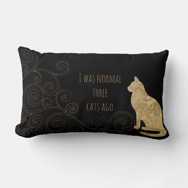 I Was Normal 3 Cats Ago Lumbar Pillow (Front)