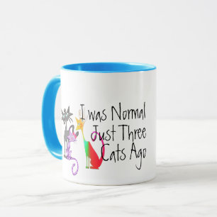 I Was Normal Three Cats Ago Mug - Cat Lover Gift