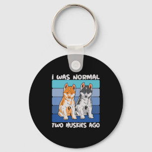I Was Normal Two Huskies Ago   Shiba Dog Key Ring