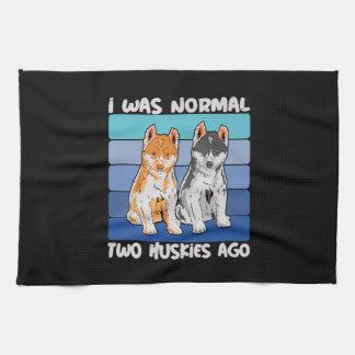 I Was Normal Two Huskies Ago | Shiba Dog Tea Towel
