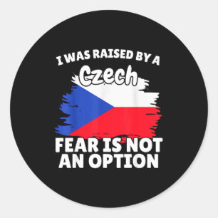 I Was Raised By A Czech Republic Flag Gift For Son Classic Round Sticker