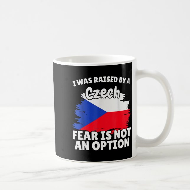 I Was Raised By A Czech Republic Flag Gift For Son Coffee Mug (Right)